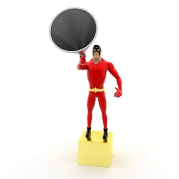 Superhero with mega speaker - megaphone concept Stock Illustration