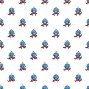 Superhero pattern, cartoon style Illustrazione stock