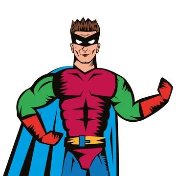 Superhero pop art comic book Stock Illustration