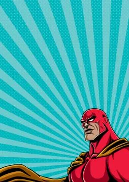 Superhero Portrait Stock Illustration