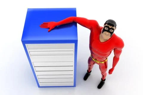 Superhero presenting  server concept Stock Illustration