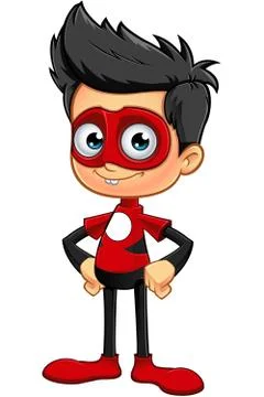 Superhero In Red Character Illustrazione stock