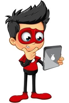 Superhero In Red Character Stock Illustration