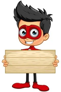Superhero In Red Character Illustrazione stock