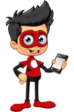 Superhero In Red Character Illustrazione stock