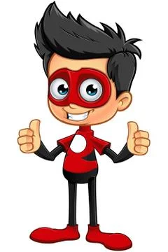 Superhero In Red Character Stock Illustration
