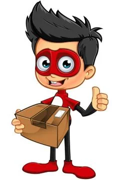 Superhero In Red Character Illustrazione stock