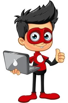 Superhero In Red Character Stock Illustration