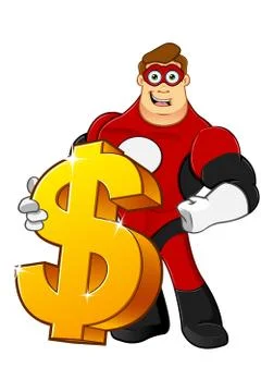 Superhero In Red Character Stock Illustration