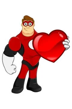 Superhero In Red Character Illustrazione stock