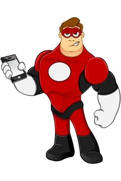 Superhero In Red Character Illustrazione stock
