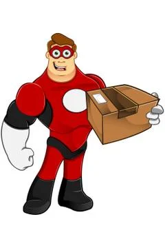 Superhero In Red Character Stock Illustration