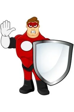 Superhero In Red Character Illustrazione stock