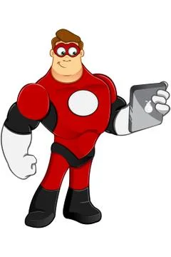 Superhero In Red Character Stock Illustration