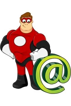 Superhero In Red Character Stock Illustration