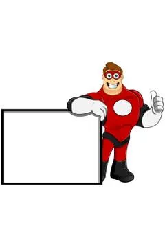 Superhero In Red Character Illustrazione stock