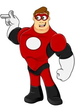 Superhero In Red Character Stock Illustration