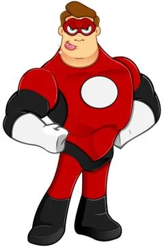 Superhero In Red Character Stock Illustration