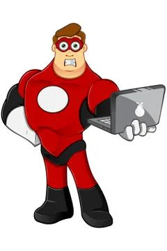 Superhero In Red Character Stock Illustration