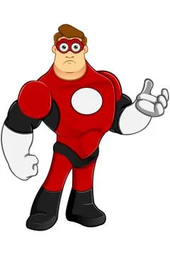 Superhero In Red Character Illustrazione stock
