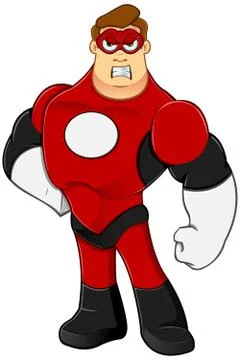 Superhero In Red Character Stock Illustration