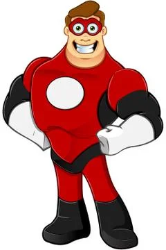Superhero In Red Character Stock Illustration