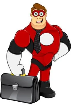 Superhero In Red Character Stock Illustration