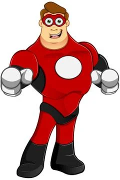 Superhero In Red Character Illustrazione stock