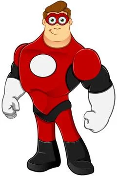 Superhero In Red Character Stock Illustration