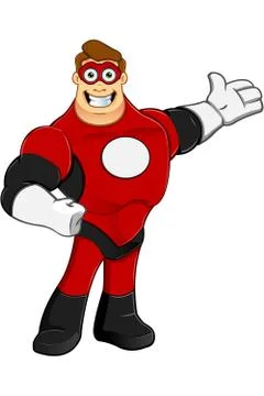 Superhero In Red Character Stock Illustration