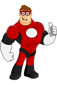 Superhero In Red Character Stock Illustration