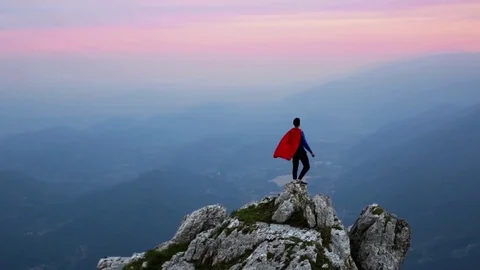 Superhero on the rock Stock Footage 110703399