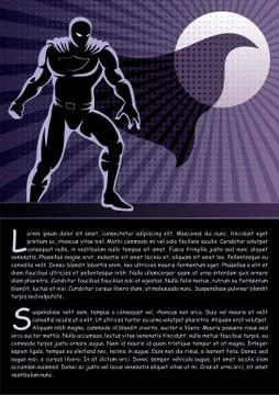 Superhero on Rooftop Stock Illustration