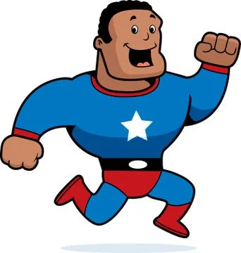 Superhero Running Stock Illustration