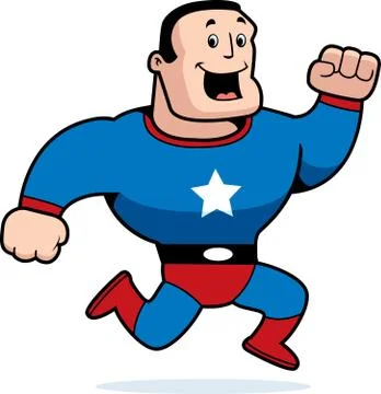 Superhero Running Stock Illustration