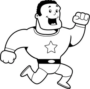 Superhero Running Stock Illustration