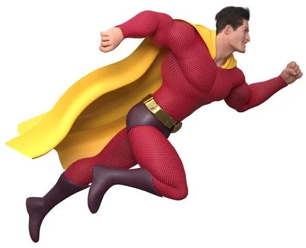 Superhero Running Isolated Stockillustratie