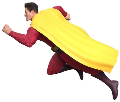 Superhero Running Isolated Stockillustratie