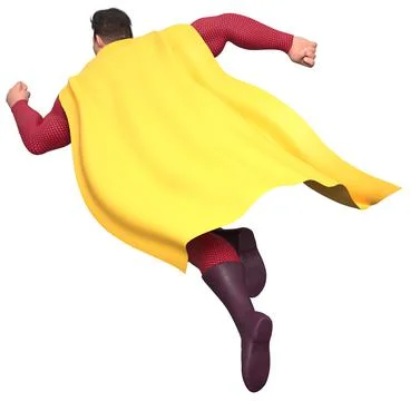 Superhero Running Isolated イラスト素材