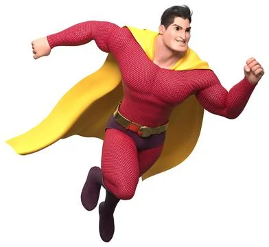 Superhero Running Isolated イラスト素材