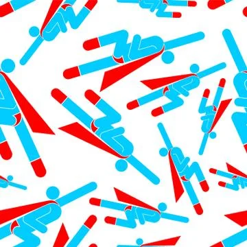 Superhero seamless pattern. Super hero background. Man flying texture. guy In Stock Illustration