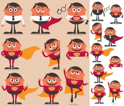 Superhero Set Stock Illustration