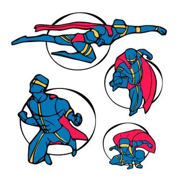 Superhero set Stock Illustration