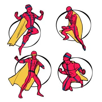 Superhero set Stock Illustration