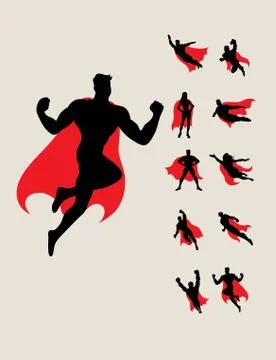 Superhero Silhouette Illustrazione stock