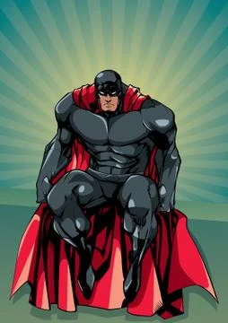 Superhero Sitting Ray Light Stock Illustration