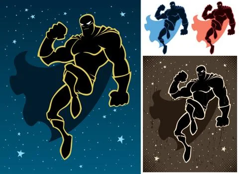 Superhero In The Sky Stock Illustration