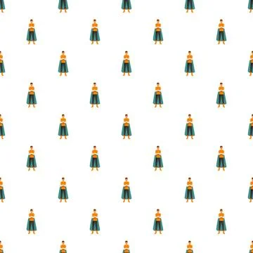 Superhero standing arms crossed repeating pattern background Illustrazione stock