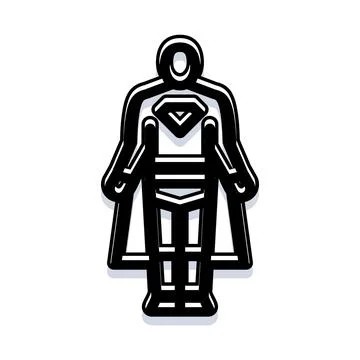 Superhero standing protecting with cape and emblem Stock Illustration