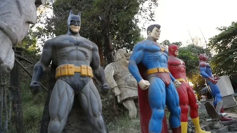 Superhero Statues in the Philippines Stock Footage 126812386